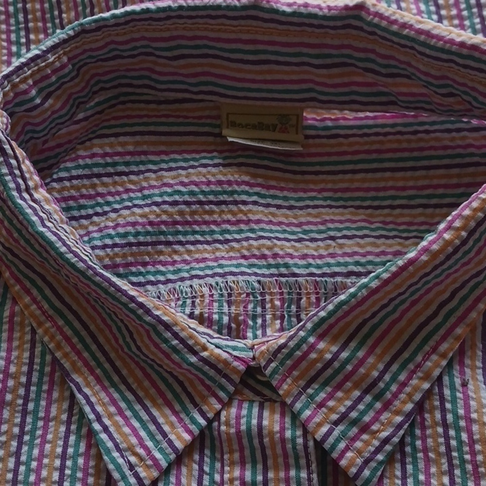 VINTAGE BocaBay Multi Colored Pinstriped Top
